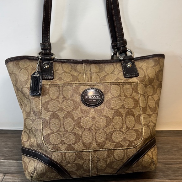 Coach Handbags - Coach Tan and Brown Signature Tote